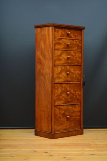 Tall and Slim Victorian Mahogany Chest of Drawers