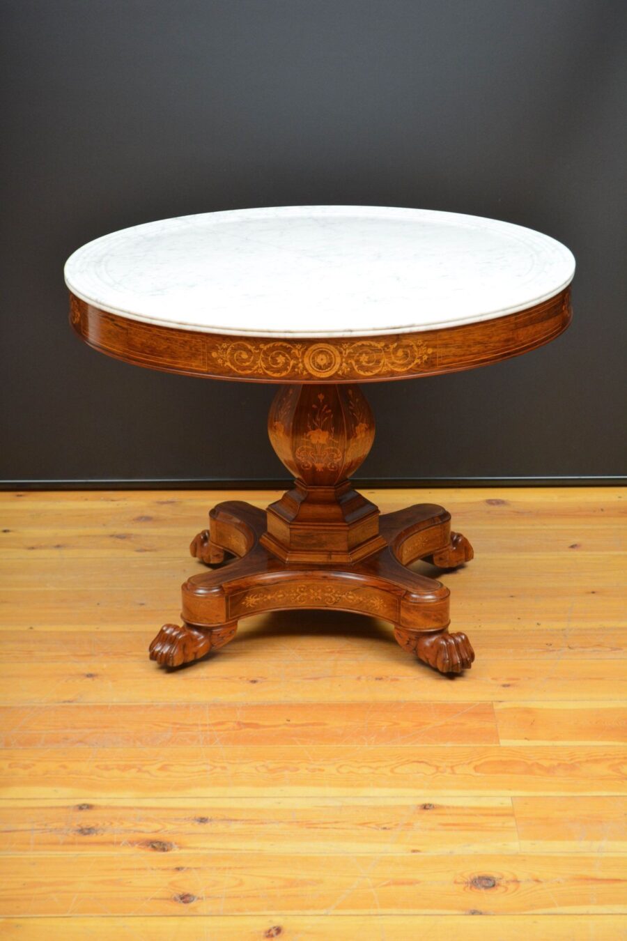 French Inlaid Gueridon Table