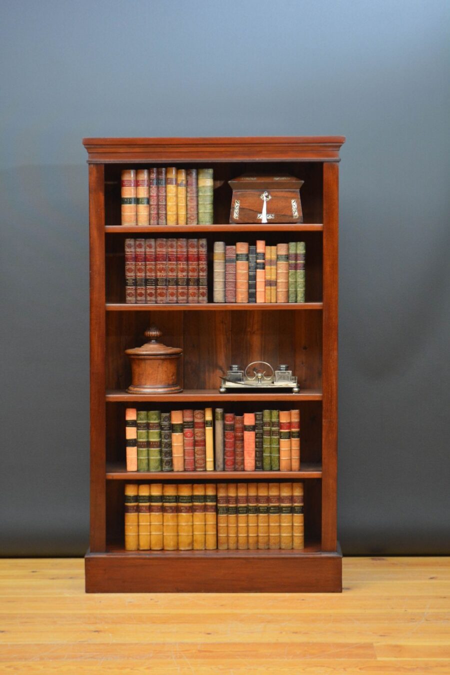 Tall and Slim Victorian Mahogany Open Bookcase