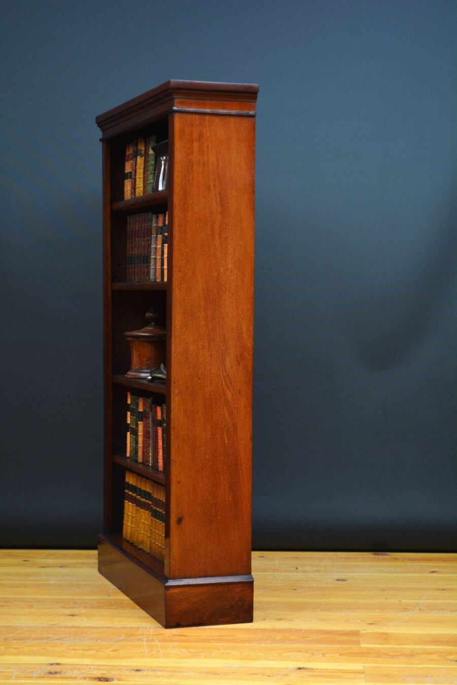 Tall and Slim Victorian Mahogany Open Bookcase - Image 12