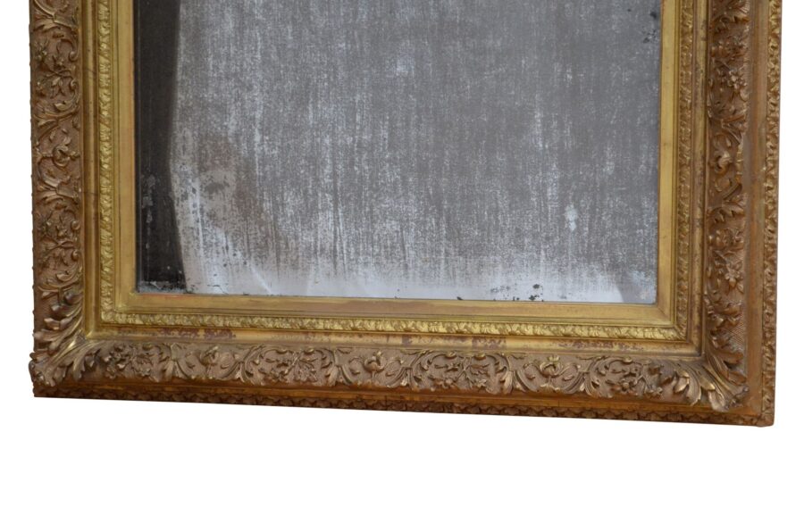 19th Century Giltwood Wall Mirror Gilded Mirror H79cm - Image 6