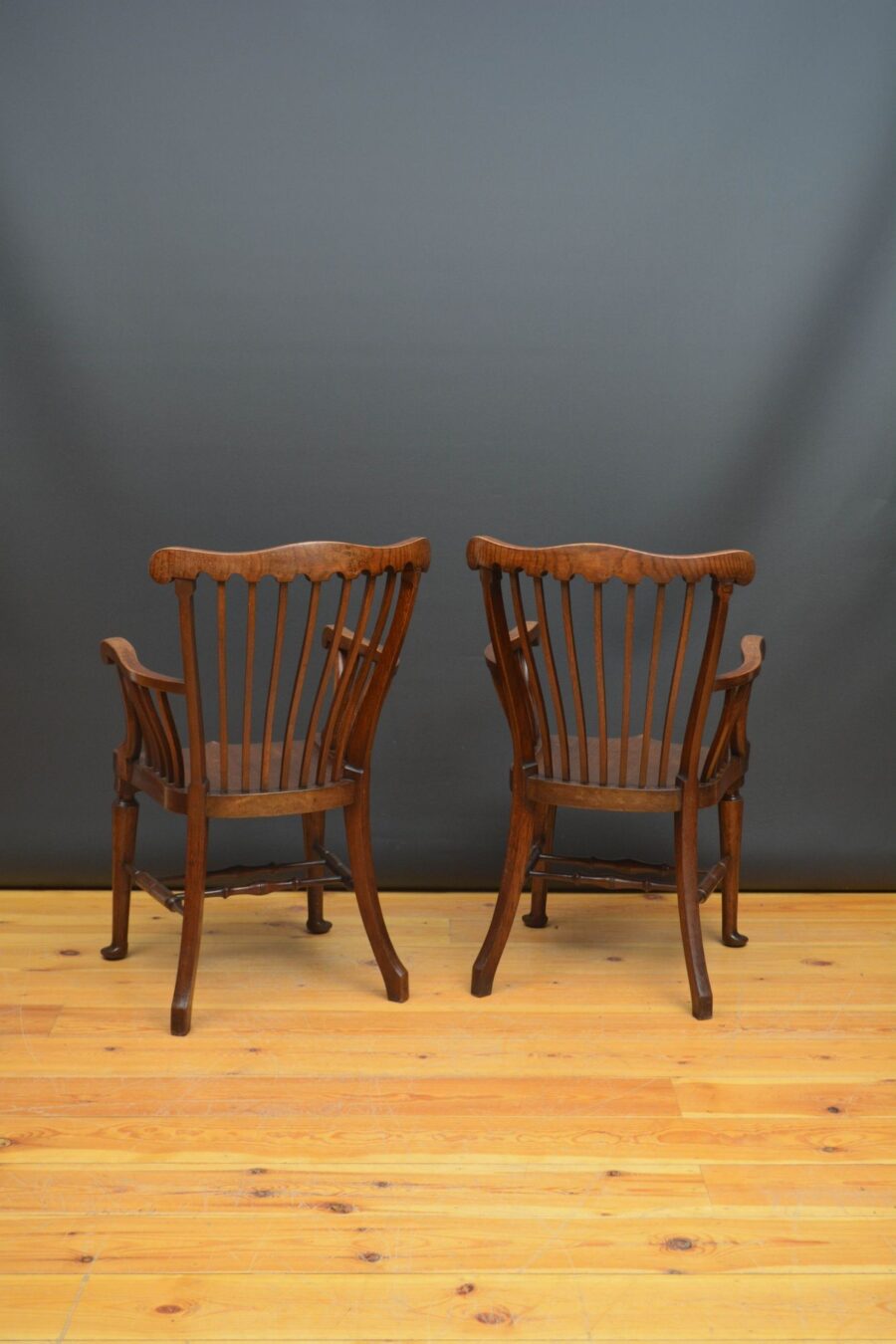 Pair of Late Victorian Elbow Chairs / Office Chairs - Image 6