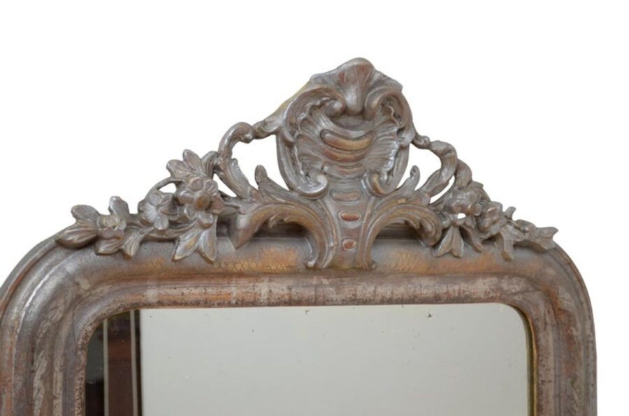 19th Century Silver Leaf Wall Mirror - Image 7