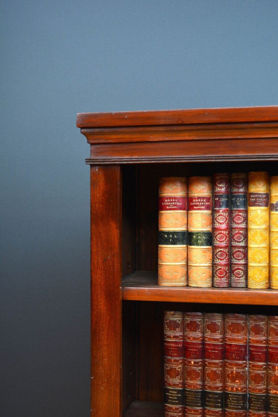 Tall and Slim Victorian Mahogany Open Bookcase - Image 8