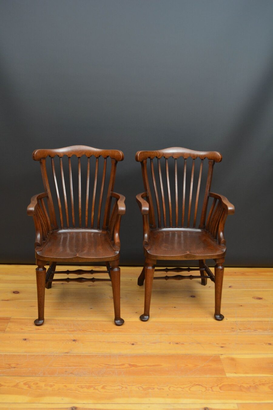 Pair of Late Victorian Elbow Chairs / Office Chairs - Image 8