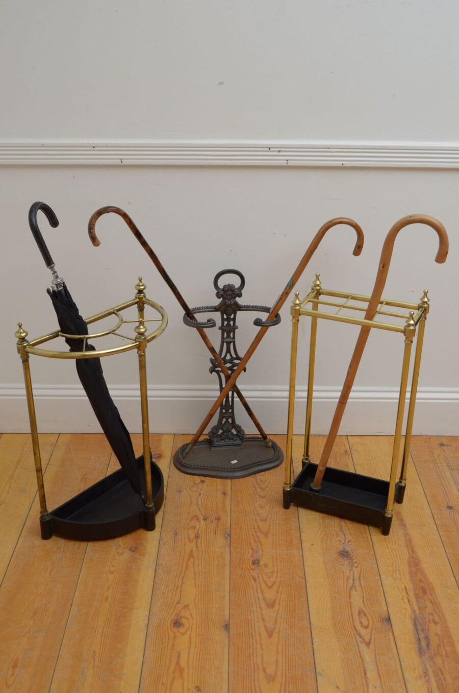English Victorian Demi Lune Umbrella Stand - Image 9