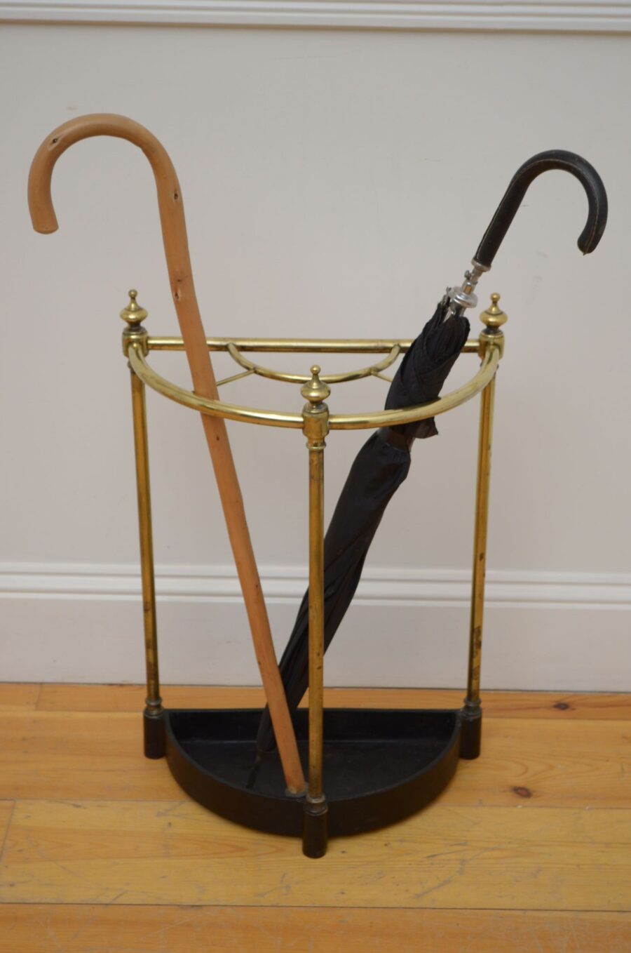 English Victorian Demi Lune Umbrella Stand - Image 10