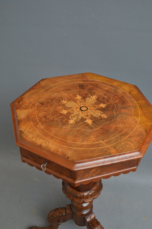 Victorian Trumpet Work Table in Walnut