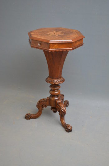 Victorian Trumpet Work Table in Walnut