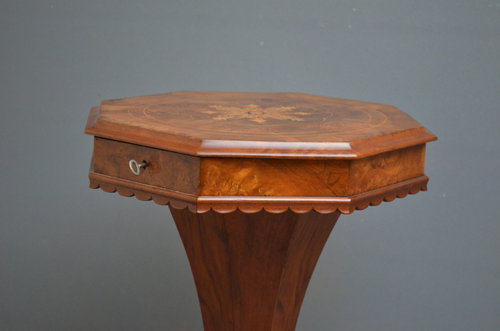 Victorian Trumpet Work Table in Walnut