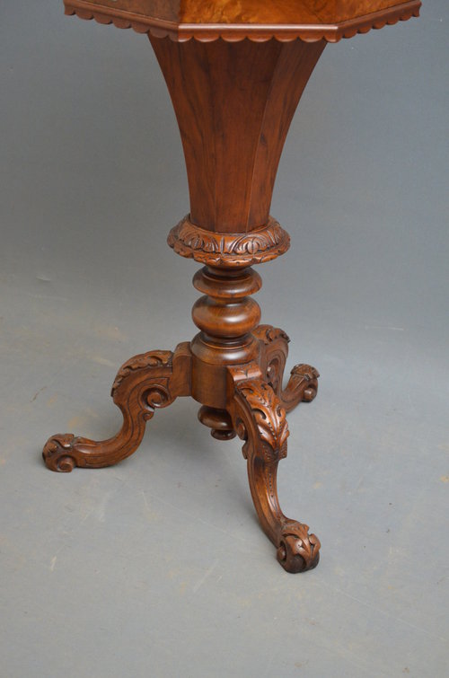 Victorian Trumpet Work Table in Walnut
