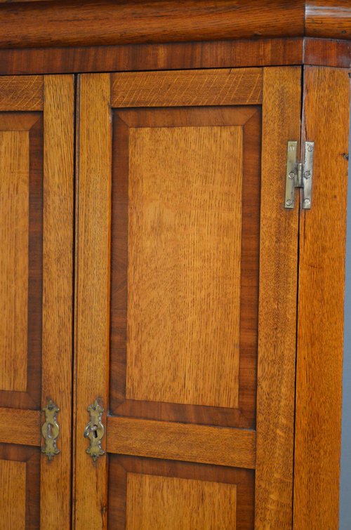 An Attractive Victorian Oak Corner Cupboard