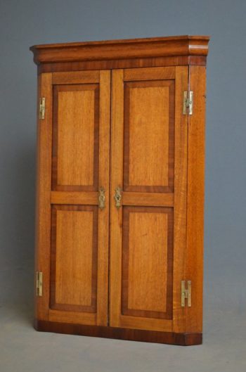 An Attractive Victorian Oak Corner Cupboard