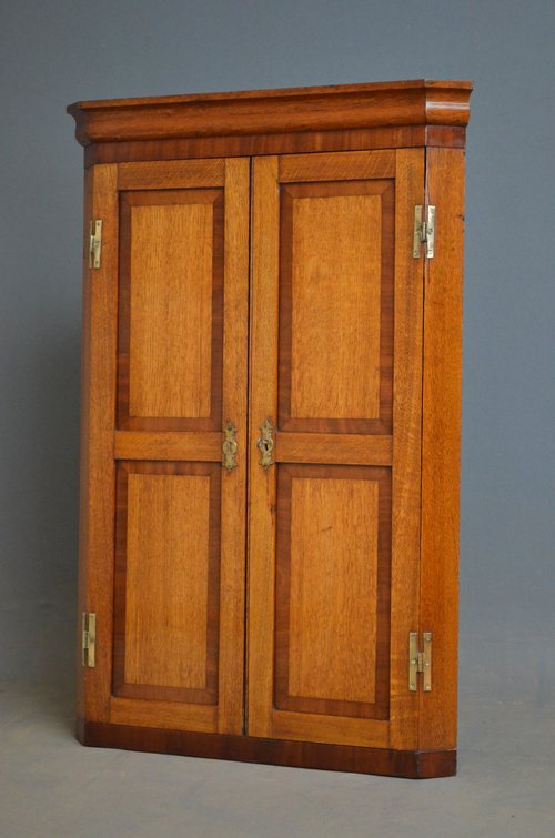 An Attractive Victorian Oak Corner Cupboard