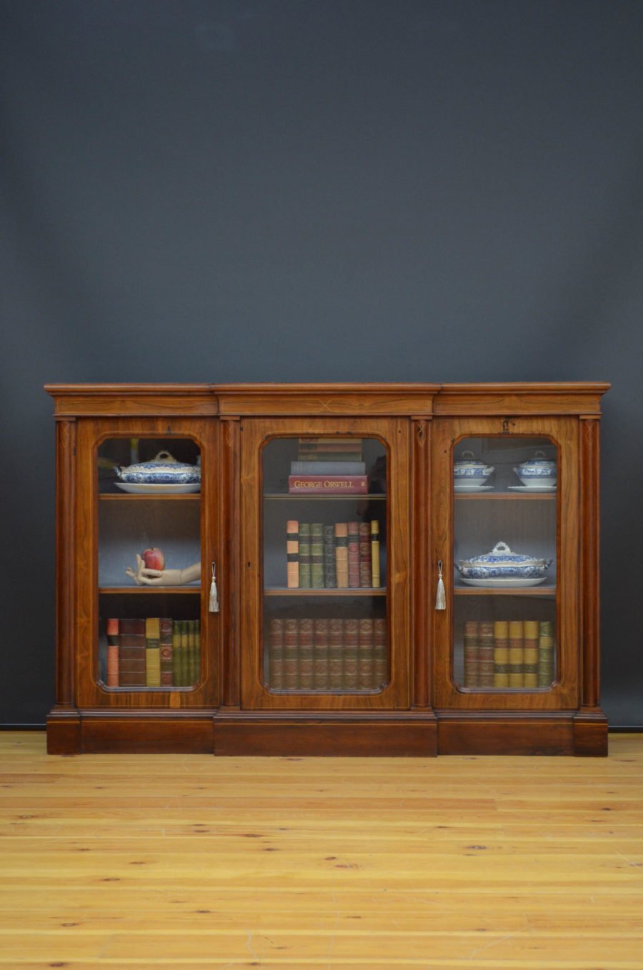 Victorian Rosewood Breakfronted Bookcase
