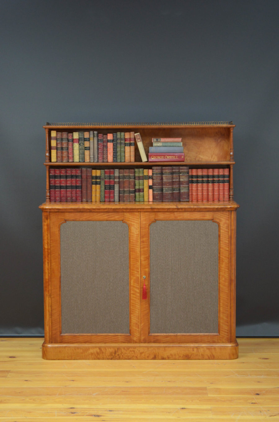 William IV Satin Birch Chiffonier Bookcase
