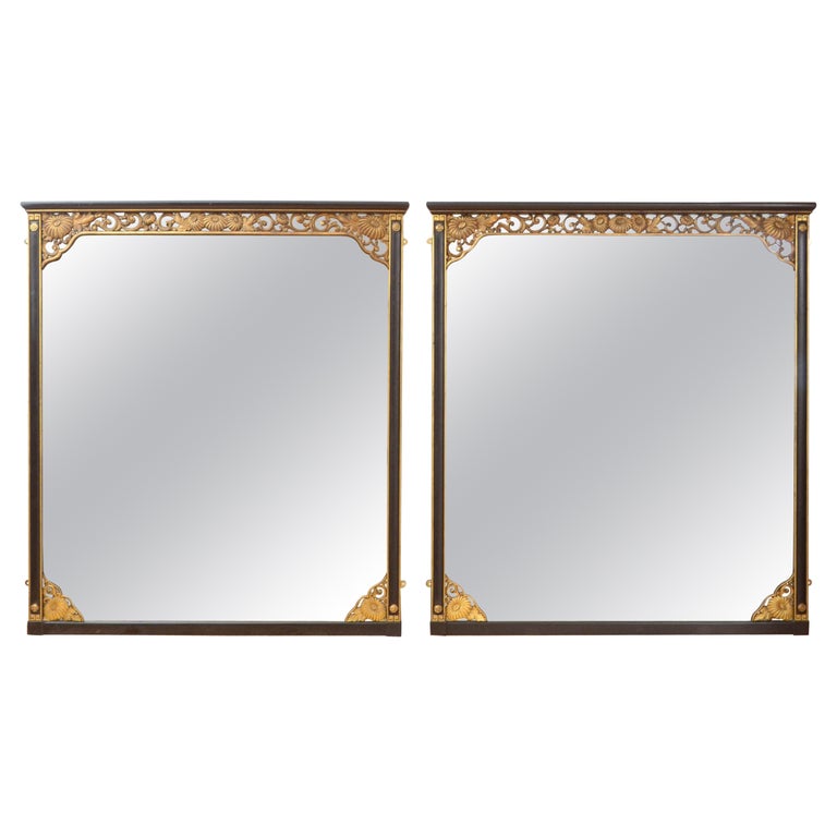 Pair of Antique Wall Mirrors H172cm