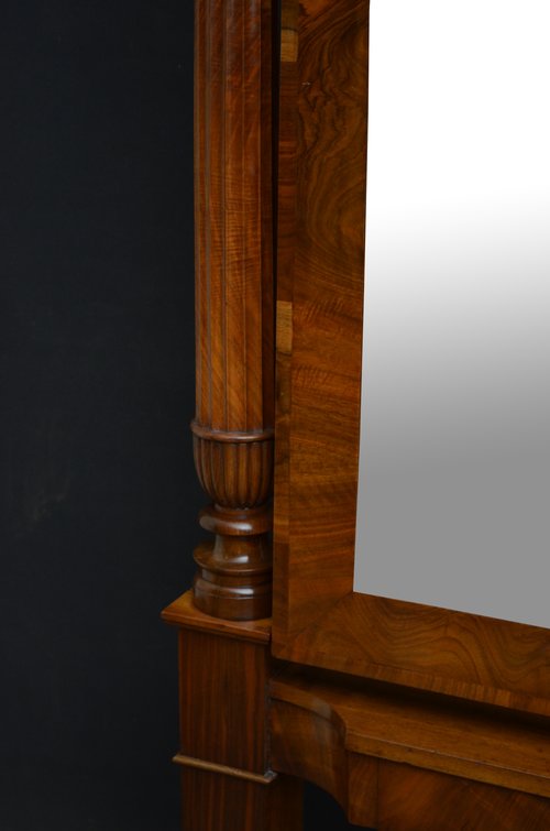Exceptional Continental Olivewood Cheval Mirror